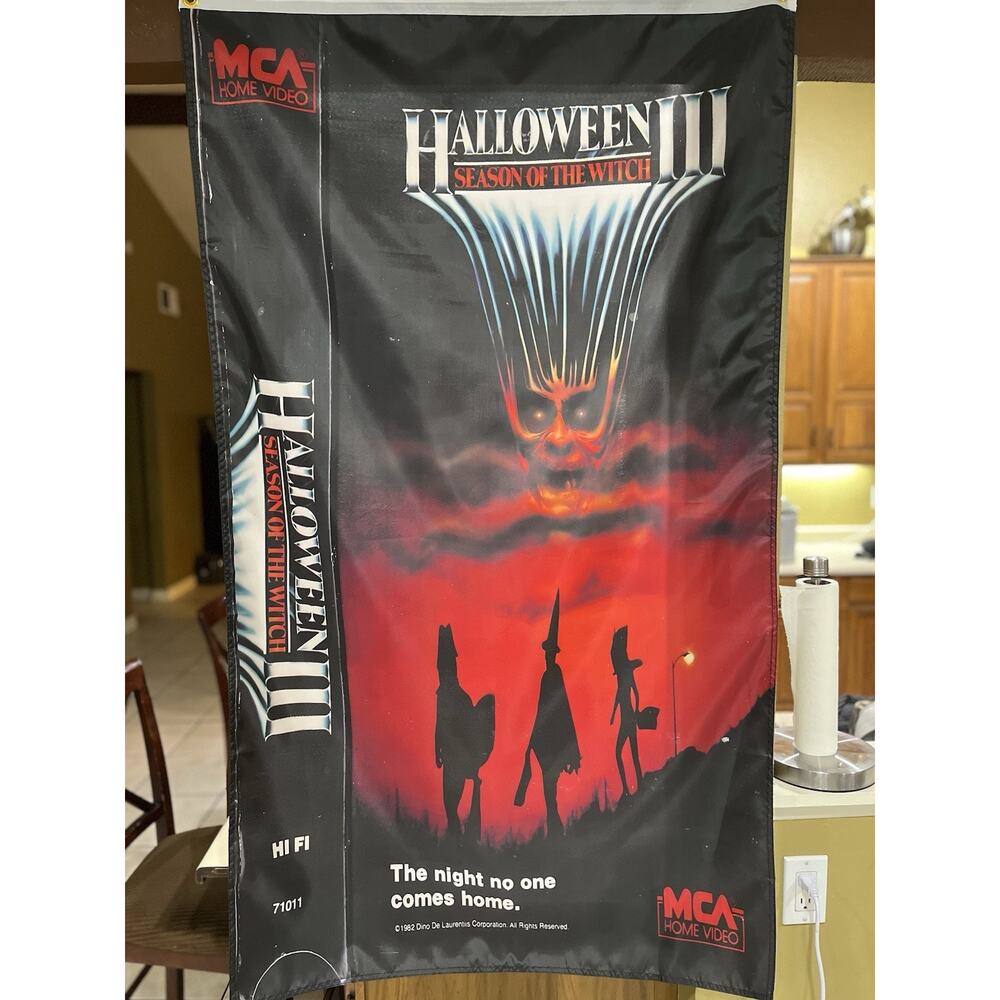 Halloween III Season of the Witch VHS Boxart 5' Flag Banner Horror Slasher Gore